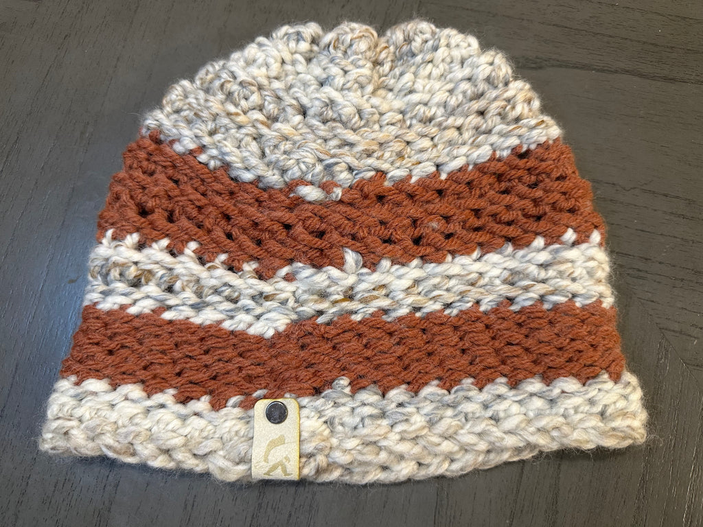 Beanie - Fossil/Saffron Stripe