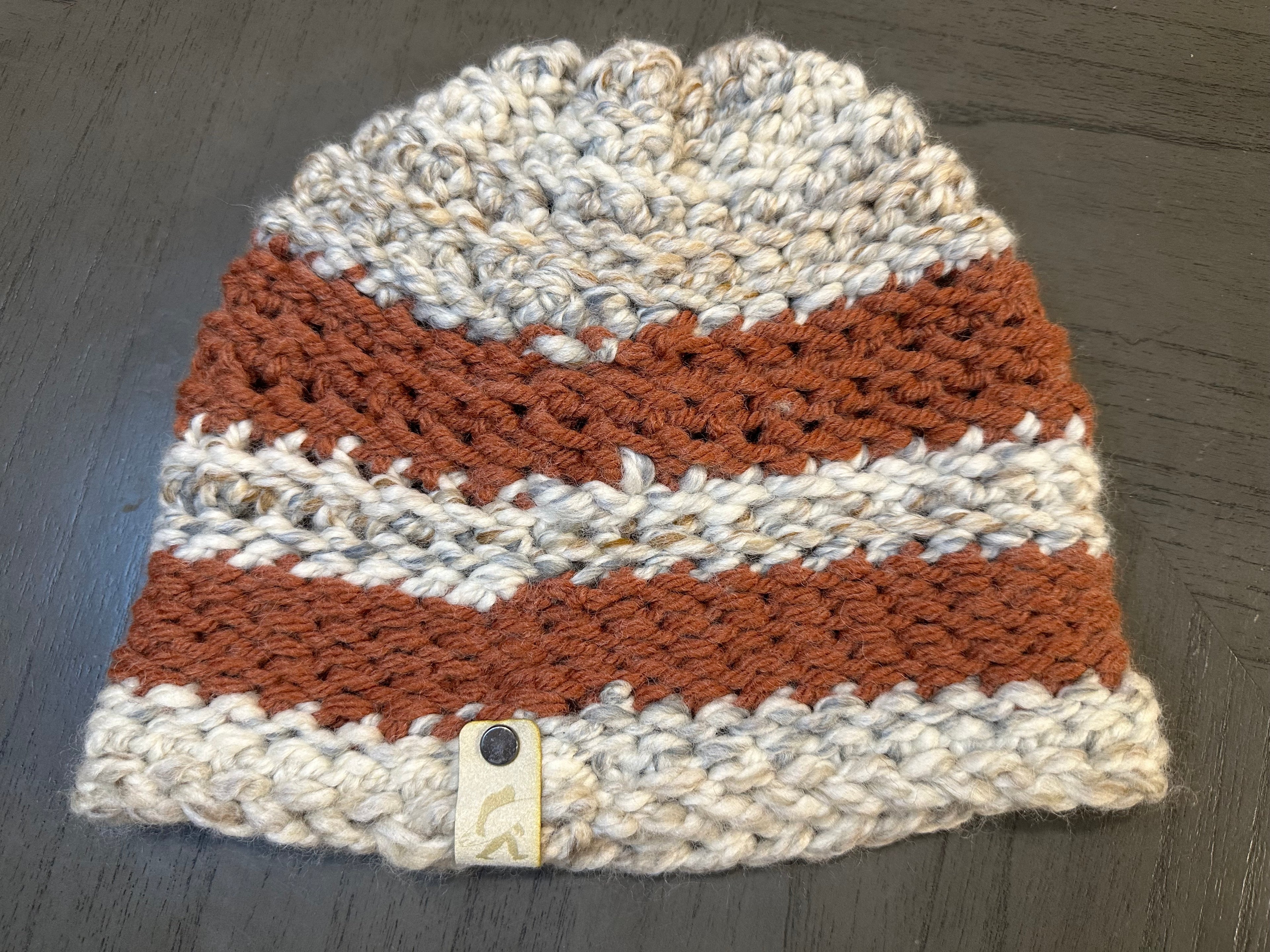 Beanie - Fossil/Saffron Stripe