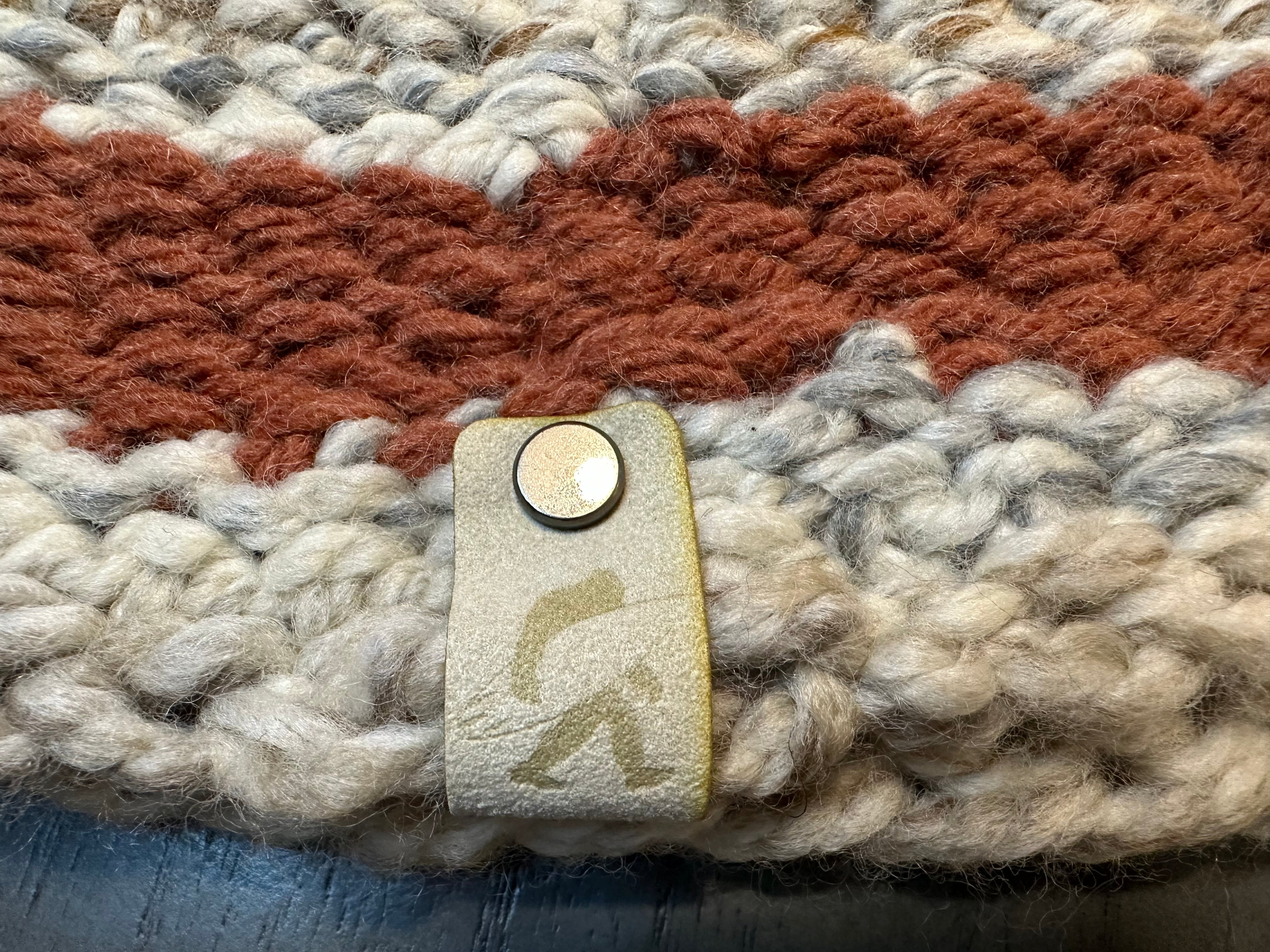 Beanie - Fossil/Saffron Stripe