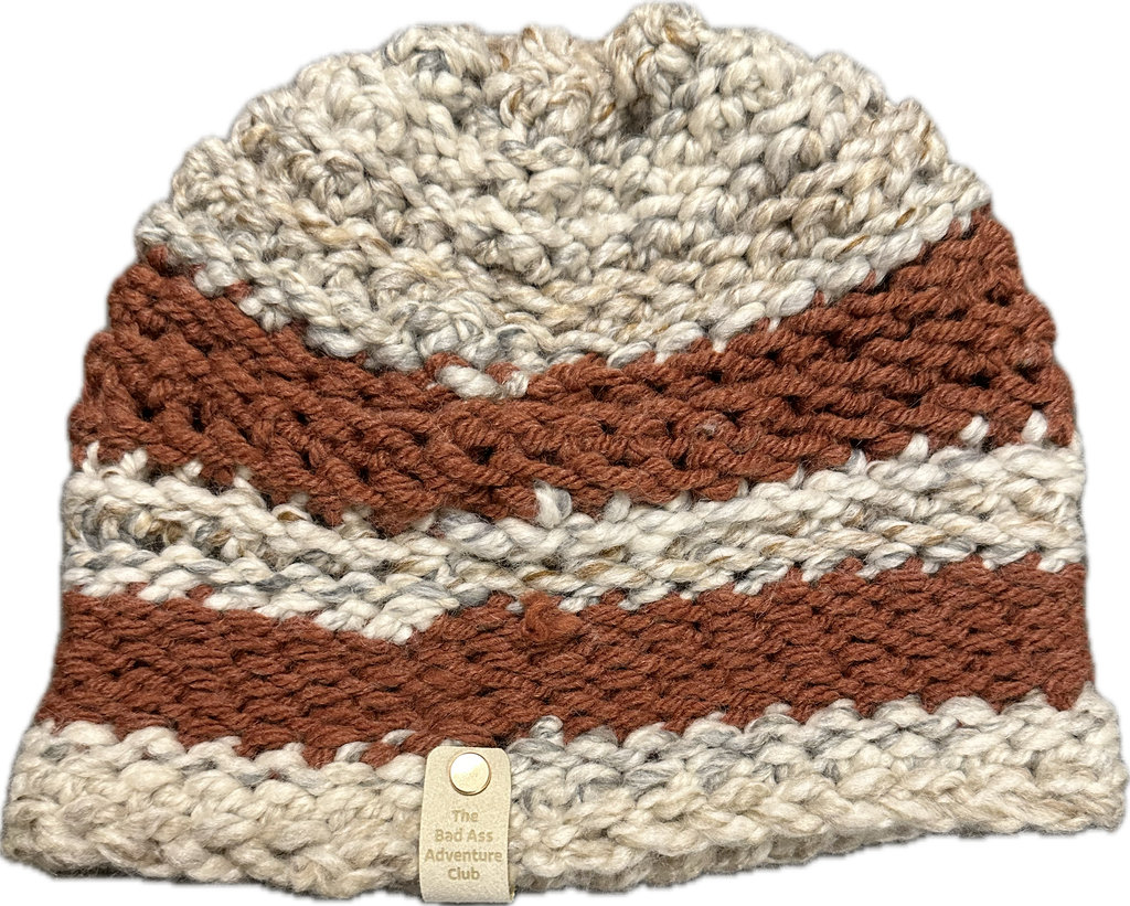 Beanie - Fossil/Saffron Stripe