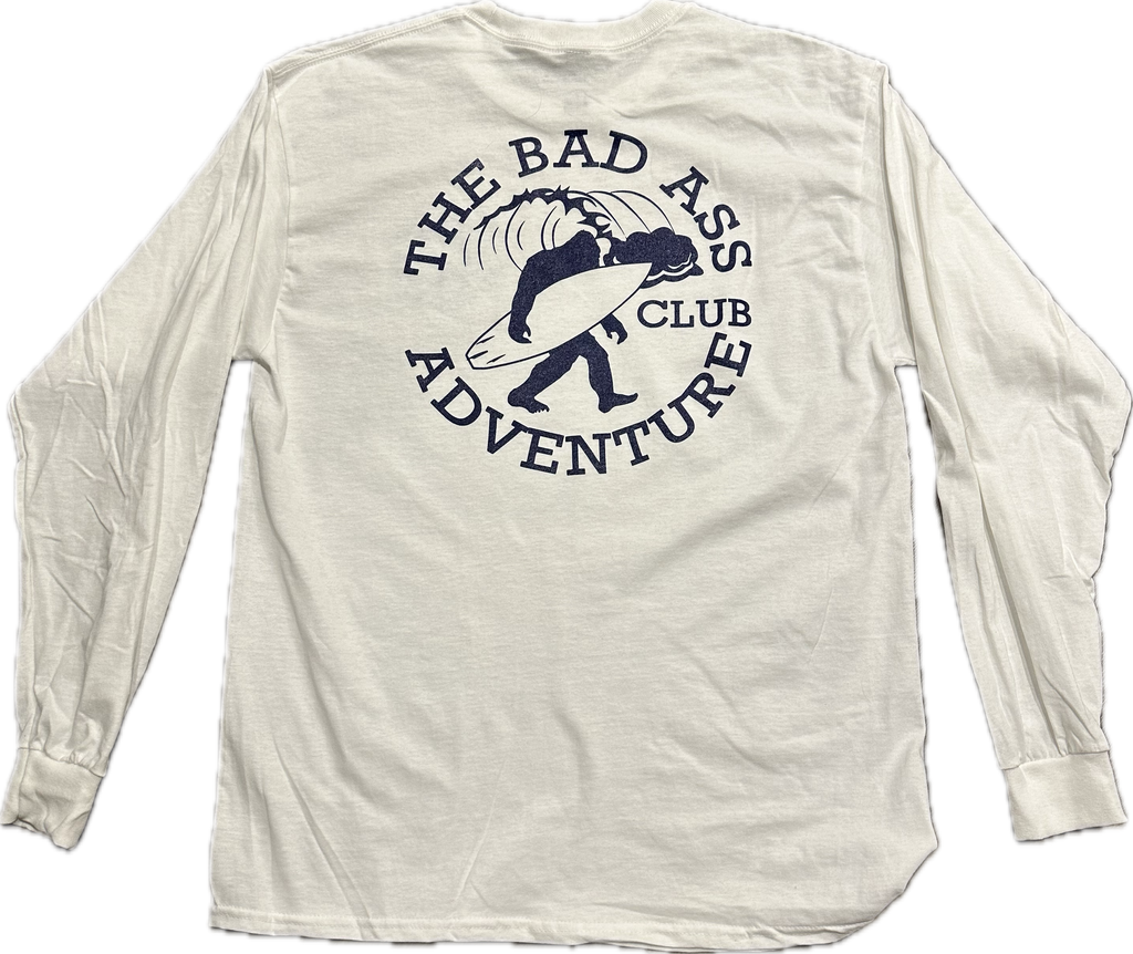 Long Sleeve Surfing Sasquatch Tee - White