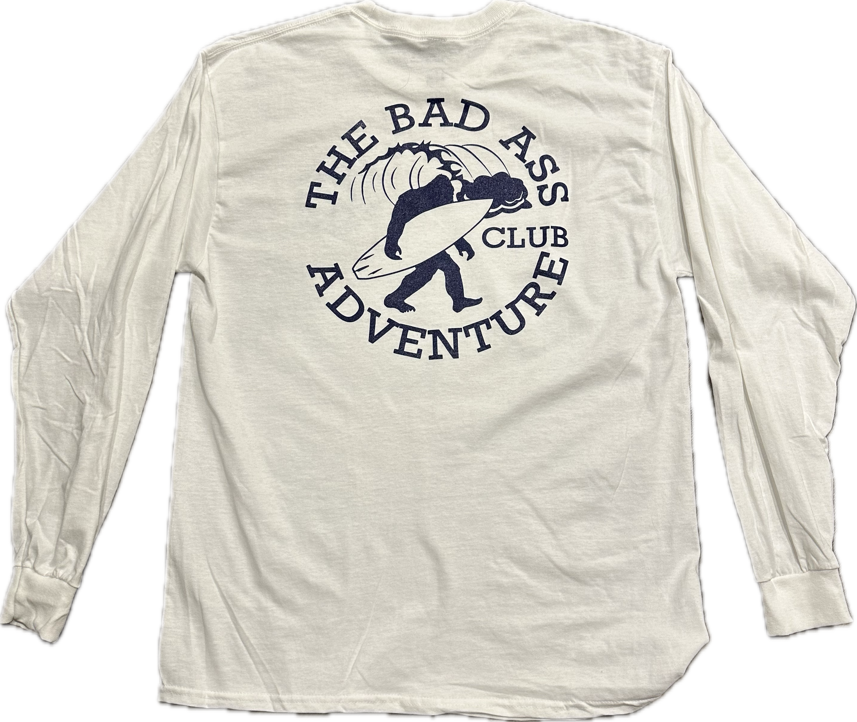 Long Sleeve Surfing Sasquatch Tee - White
