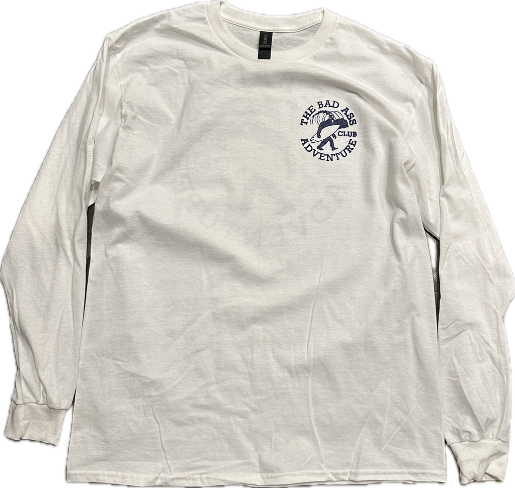 Long Sleeve Surfing Sasquatch Tee - White