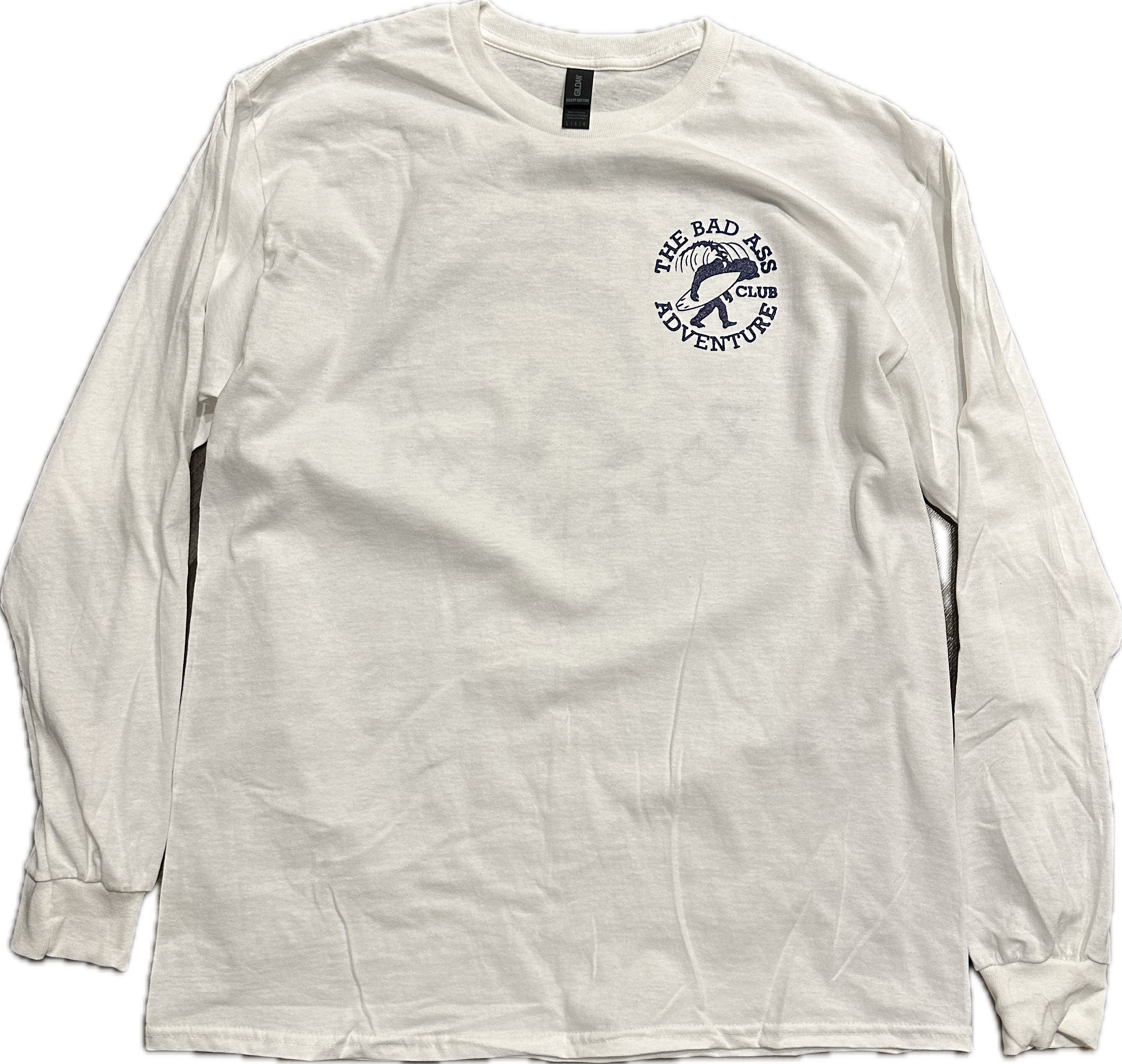 Long Sleeve Surfing Sasquatch Tee - White