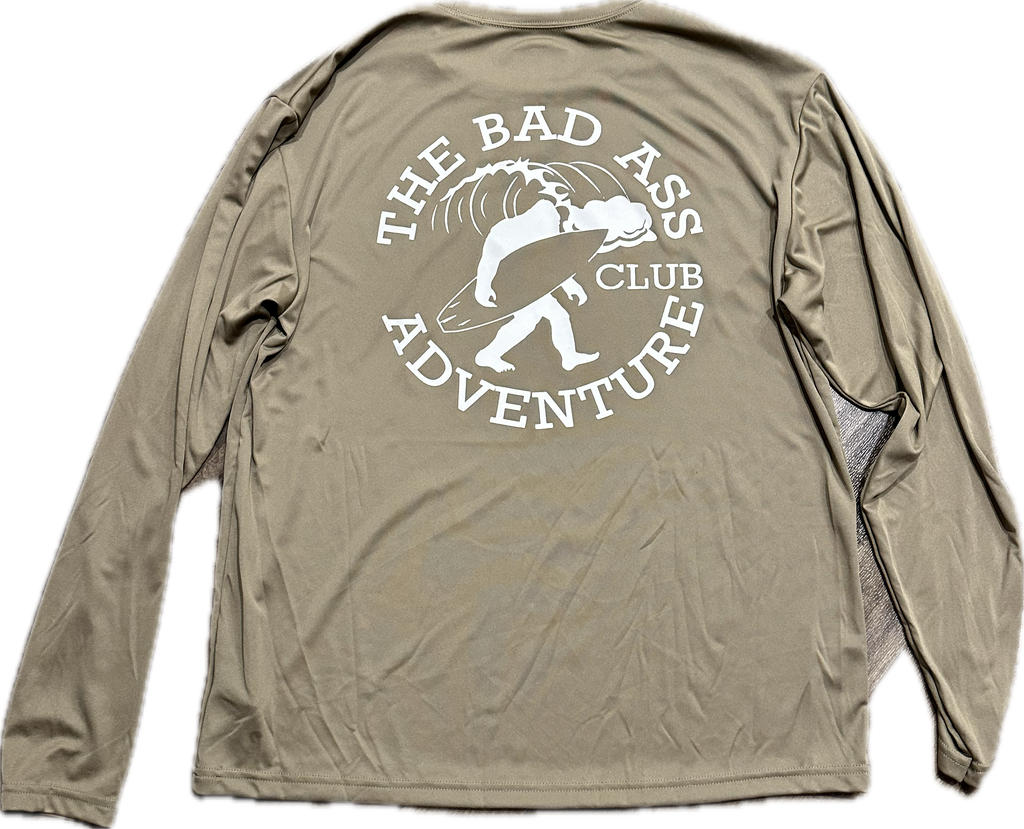 Long Sleeve Surfing Sasquatch Tee - Tan