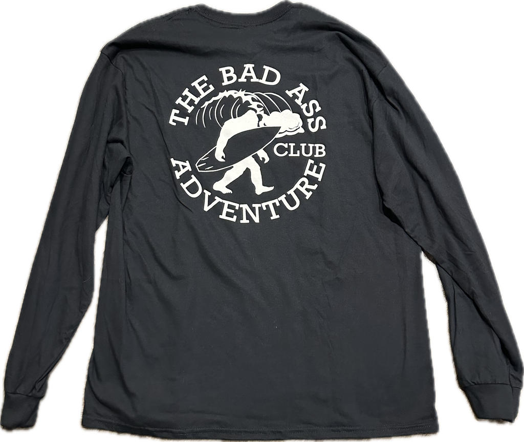 Long Sleeve Surfing Sasquatch Tee - Black