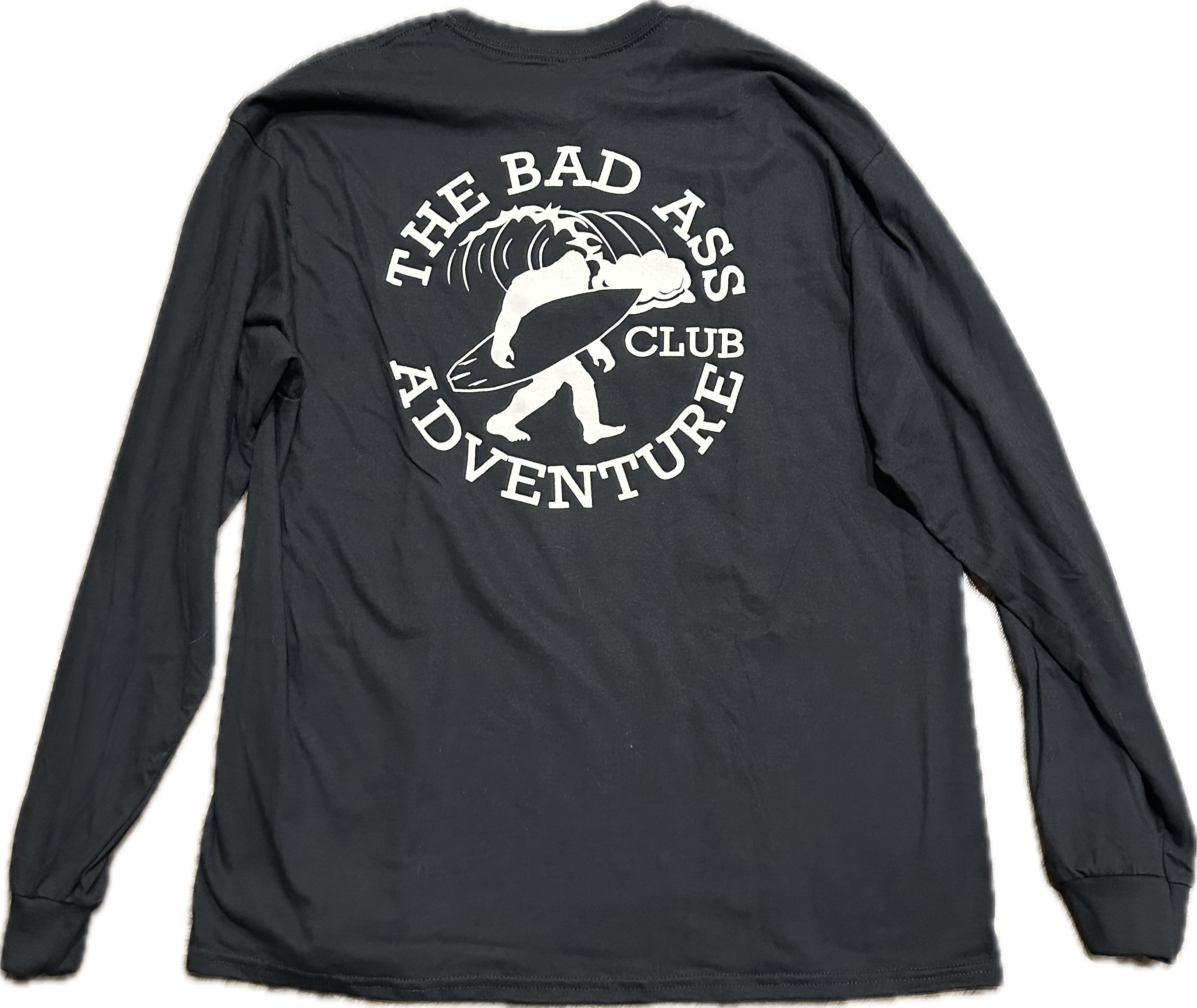 Long Sleeve Surfing Sasquatch Tee - Black